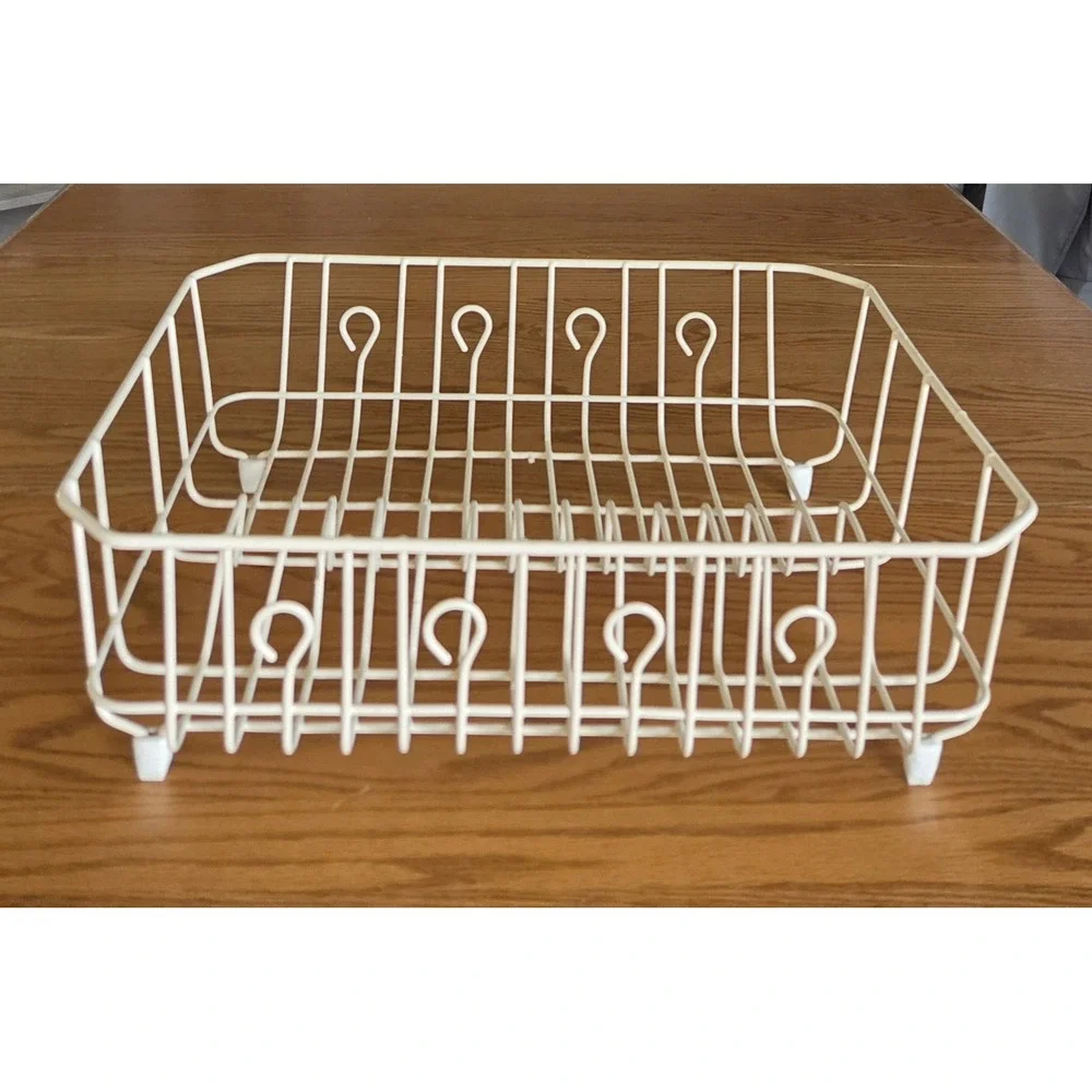 Rubbermaid Coated Wire Sink Dish Drainer Rack Rubber Bottom Vintage